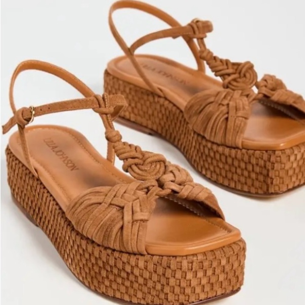 Ulla Johnson Brown Woven Platform Sandals